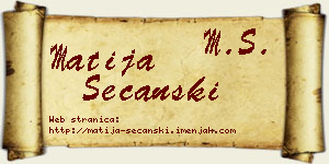 Matija Sečanski vizit kartica